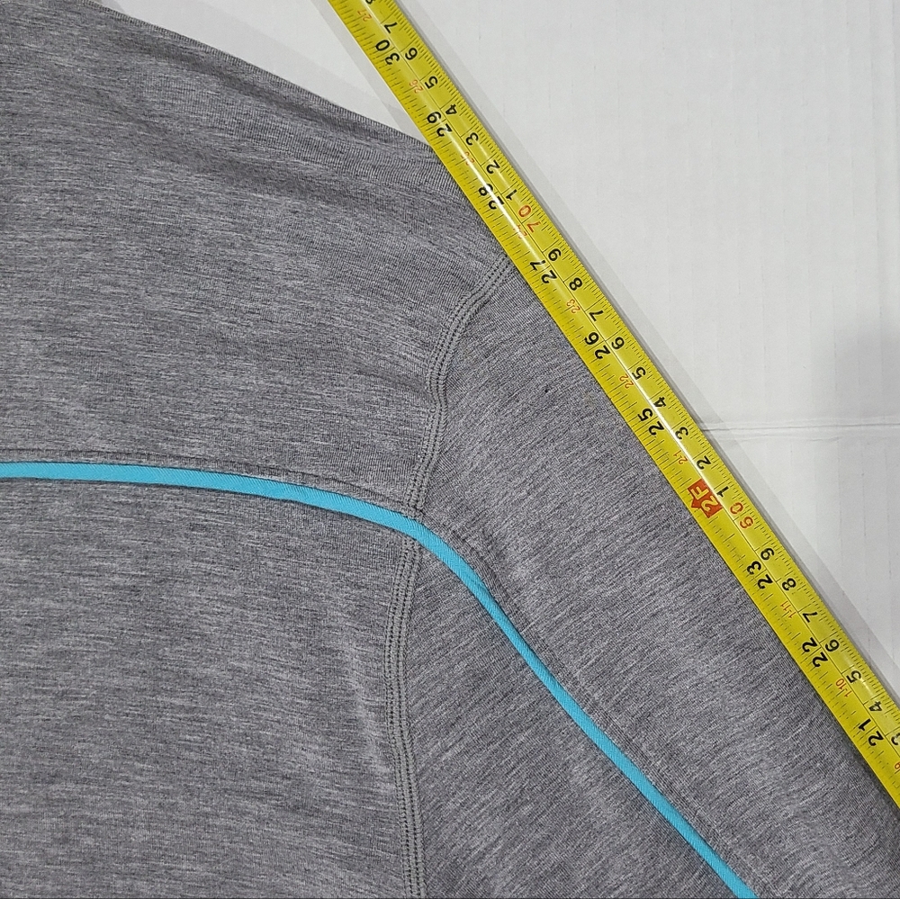 Lululemon Gray Track Jacket Full Zip Gray/Blue Stripe Accent S-M - Picture 14 of 16